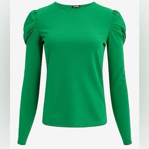 Express Green Puff Sleeve Blouse